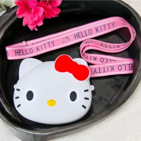 Hello Kitty White Silicone Mini Crossbody Purse Adjustable Straps Mini Bag NWT - Picture 1 of 5